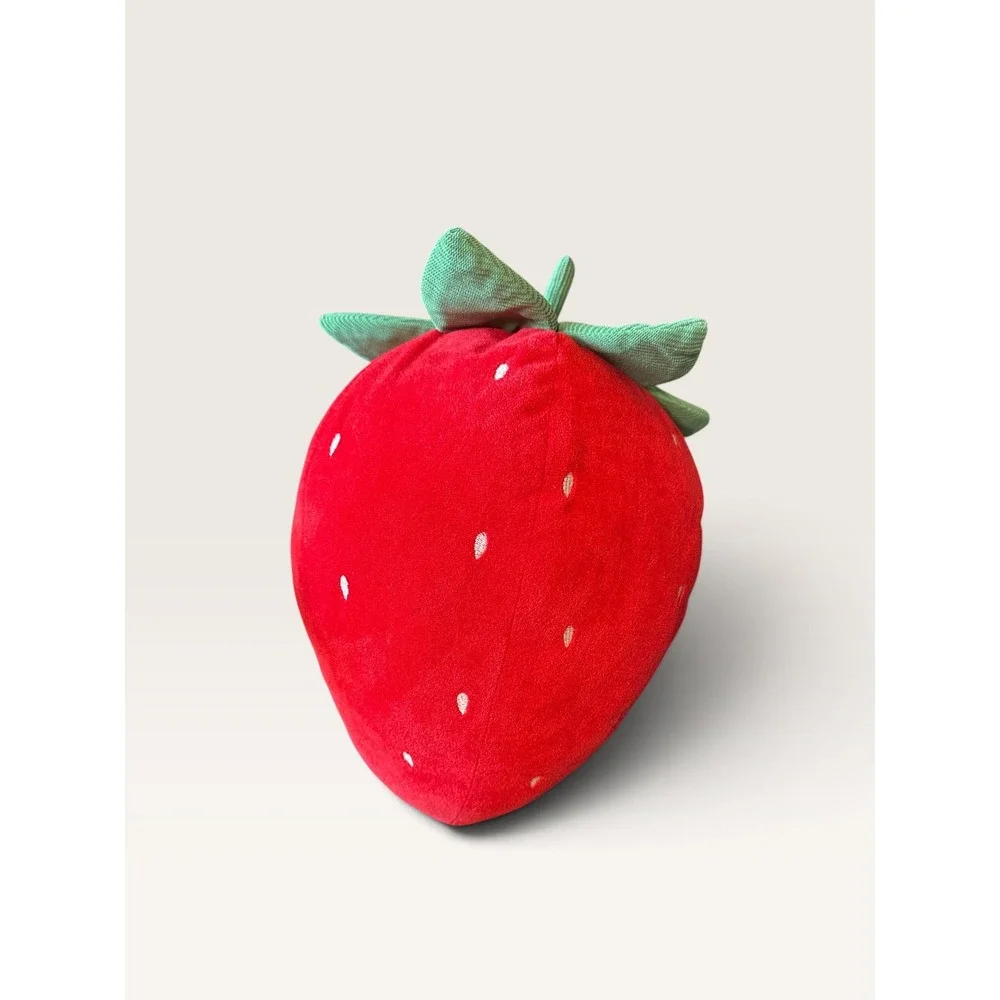 Red Strawberry Plush Decorative Pillow Fruit Shaped Soft Cushion OEKO-TEX 10in